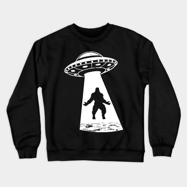 Bigfoot Believer Alien Abduction UFO Sasquatch Folklore Meme Crewneck Sweatshirt by Kushteez